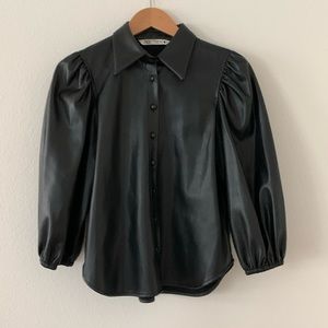 Zara Faux Leather Top